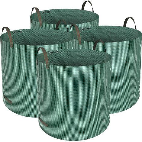 Set of 4 large 272L (67 x 76 cm) garden waste bags, heavy-duty gravel and compost bags, with handles. (1/5)