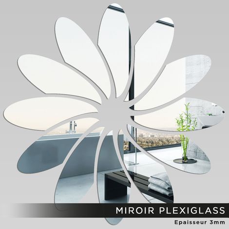 Miroir Plexiglass - Fleur - 120x120 cm (1/2)