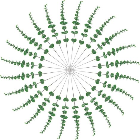 24 Pcs Artificial PU Green Leaves with Realistic Stems and a Real Touch for Office Decoration and Landscaping Projects (1/5)