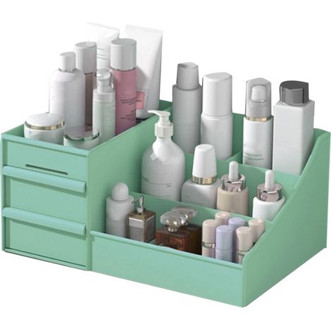 Boîte De Rangement Cosmétiques En Plastique Avec Tiroirs - Organisateur De Maquillage Pour Salle De Bain Et Bureau - 26.5x16x12cm