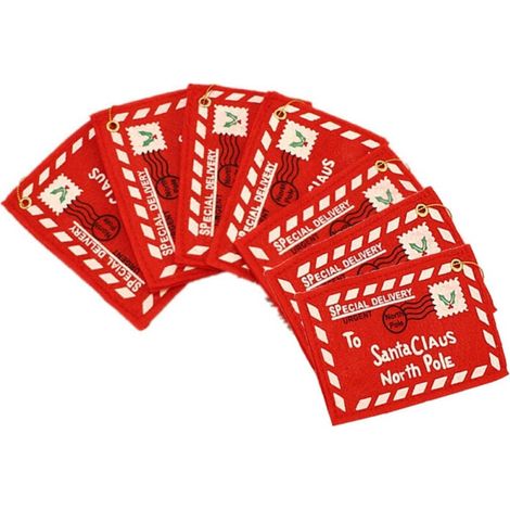 Weihnachtsumschläge, Briefe an den Weihnachtsmann (7er-Packung), Weihnachtsgeschenktüten aus Filz, Kartenhalter und Weihnachtsbaumschmuck (1/4)