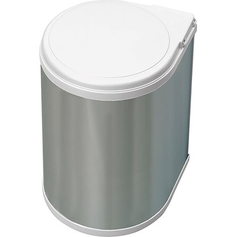 Emuca Pattumiera per differenziata, 13L plastica, rivestimento di acciaio inox