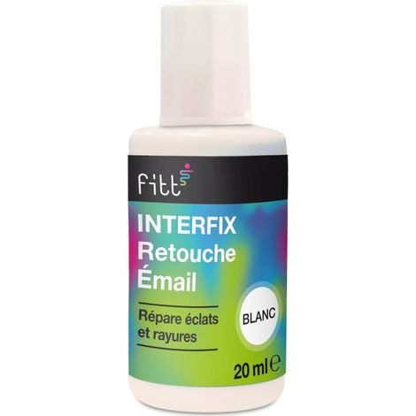 Interplast – Retouche émail blanc 20ml – Répare éclats et rayures sur éviers, lavabos, baignoires – Finition brillante, sèche en 1h, résiste à l'eau bouillante
