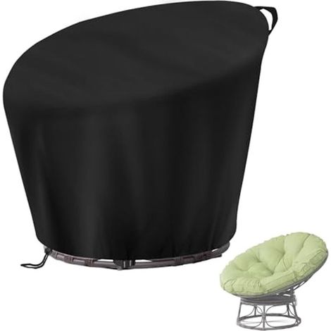 CCYKXAHousse de coussin de chaise UV noire, housse chaise patio en tissu Oxford 210D avec revêtement argenté pour meubles d'extérieur 47, 24x18, 11x35, 04 (1/5)
