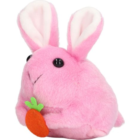 Lapin en peluche mécanique rose, hochet rotatif à queue secouante, jouet mignon et raffiné, artisanat soigné. (1/5)