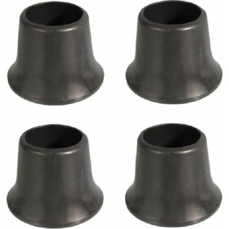 4x Embout enveloppant extérieur rond bouchon PVC plastifié noir fonc renforcé base élargie pied de chaise table patin meuble assise protection tube, 28mm (1/2)