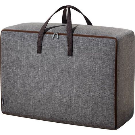 Housse de rangement pour housse de couette en duvet，Housse de rangement zippée，En tissu Oxford，Gris clair，50 x 35 x 20 cm (1/5)