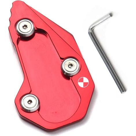 (Rouge) Compatible avec les motos BMW R1200R et R1200RS (2015-2018) : béquille latérale CNC, extension et support. (1/4)