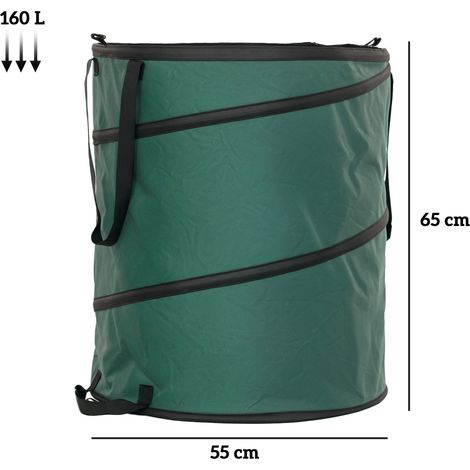 Sacs de jardin autoportants 2 x 160L en tissu Oxford résistant avec fermeture éclair et poignées (1/5)