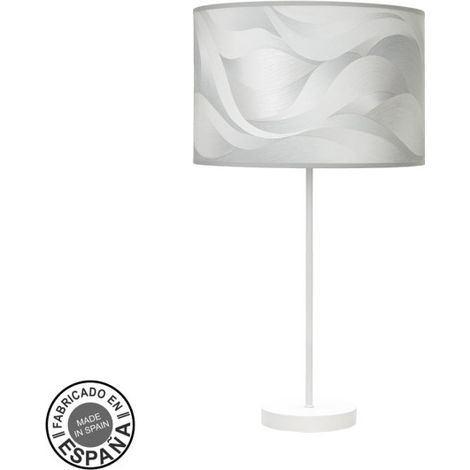 Lampada da tavolo alta moda 1xe27 bianco/grigio 63x30x30 cm