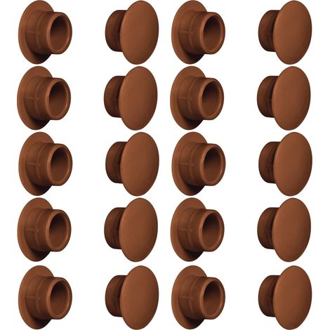 20x tappo chiusura plastica mobili inserto cappuccio copriforo fori (Ø12mm / marrone RAL 8007)