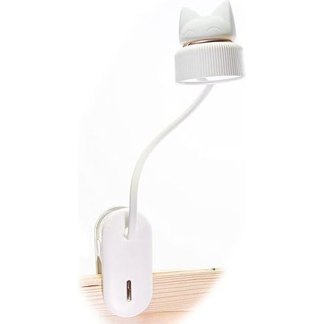 Flexible Klemmleuchte mit Nachtlicht/mit wiederaufladbarem USB-Akku/LED-Leselicht und Leselampe – Weiß