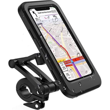 Support de téléphone étanche pour vélo et moto – Rotation 360° – Protection écran tactile – Compatible smartphones 5 à 7 pouces (1/5)