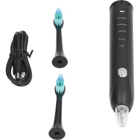 Elektrische Zahnbürste, leistungsstark, wiederaufladbar, 5 Stufen, tragbar, intelligent, schwarz, USB-Ladefunktion (1/5)