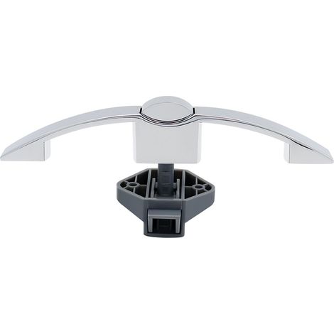 Cerradura manual de arco para puerta corrediza de muebles, color plata, aleación de zinc (1/5)