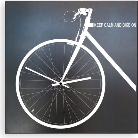 Horloge murale design industriel en fer noir Bike On (1/3)