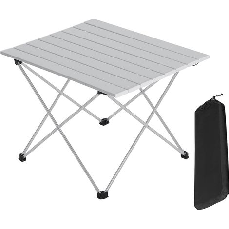Woltu – Table de camping pliante en aluminium 56x46x40cm – Léger et portable – Facile à nettoyer – Sac de transport inclus