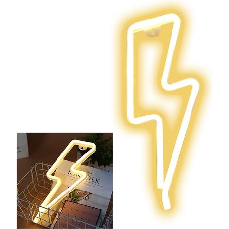 Applique murale en forme d'éclair néon - idéale pour la chambre, le couloir, le salon et les espaces intérieurs.-AquaForge (1/5)