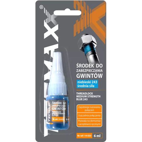 TECMAXX ŚRODEK DO ZABEZPIECZANIA GWINTÓW NIEBIESKI - ŚREDNI 6ml
