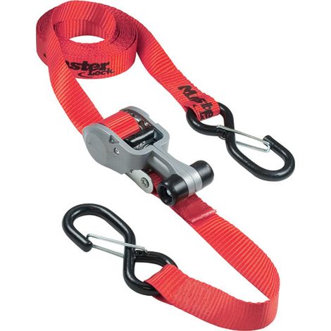 SET 2 CINGHIE DI FISSAGGIO A CRICCHETTO4,25 M x 25 MM CAPACITA' 425 KG CON GANCI A S CON CLIP SICUREZZA
