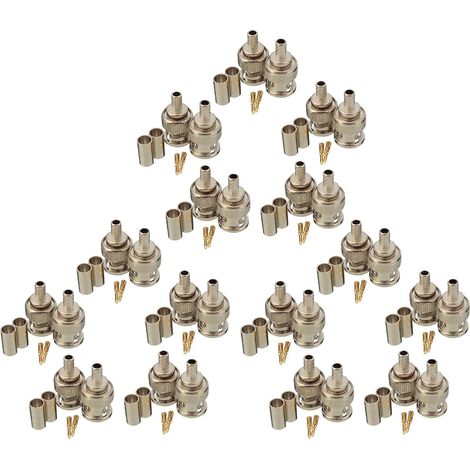 30 Ensembles 3 Pieces BNC Male Connecteur RG58 Sertir Connecteurs (1/4)