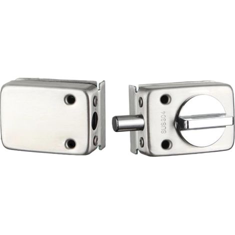 Serrure Pour Porte Vitrée de Zinc, Sans Perçage, Antivol, Auto-Adhésive Serrure de Sécurité pour Porte en Verre Épais Pour Salle De Douche, Cuisine, Salon, Boutiques Ainsi Que Bureau (1/5)