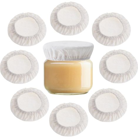 8pcs Housses En Tissu Pour Pot De Démarrage Au Levain,Housse En Tissu De Coton Élastique Réutilisable Pour La Cuisson Du Pain Au Levain Housse En Tissu Pot De Démarrage Au Levain De 3 À 4 Pouce (1/5)