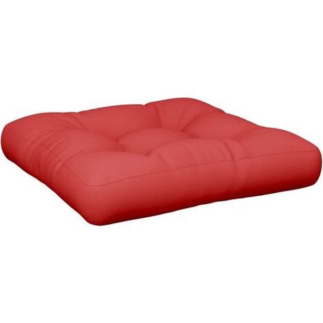 Coussin de plateau rouge, dimensions 58 x 58 x 10 cm, en tissu (1/5)