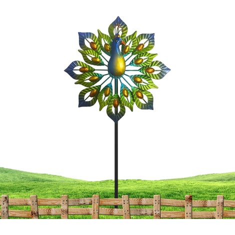 Windmühle Metall Vogelpfähle Kreativität Eisenkunst Blumen (1/5)