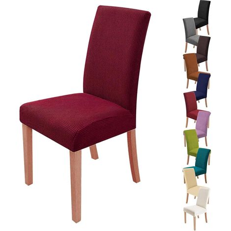 de housses chaise bordeaux housse salle à manger extensible protection moderne lavable pour décoration fête ba Lot 4 (1/3)