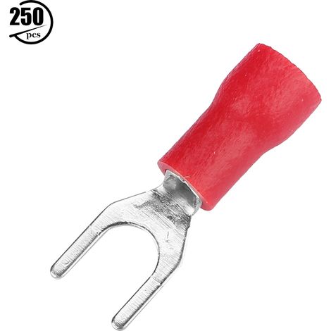 Lot de 250 cosses à sertir isolées pour fils électriques (rouge) (1/5)
