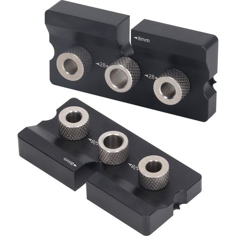 Gabarit de perçage pour chevilles en bois, localisateur de poinçons en acier inoxydable, alliage d'aluminium, perçage de chevilles pour le travail du bois (1/5)