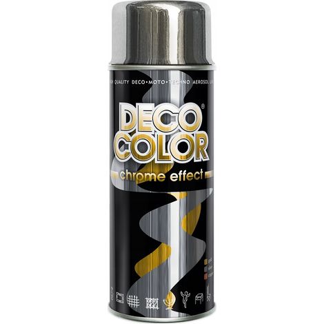 Barniz acrílico cromado Deco Color con efecto plata en spray, 400 ml (1/2)