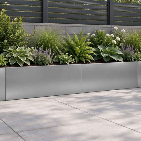 vidaXL Retaining Wall 2 pcs 100 x 12 x 30 cm Galvanised Steel Silver (1/5)