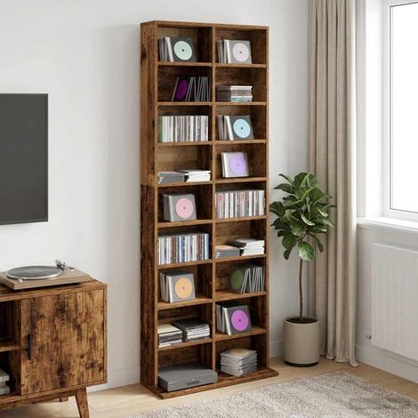 vidaXL CD Cabinet Old Wood 65 x 23.5 x 175 cm Engineered Wood (1/5)