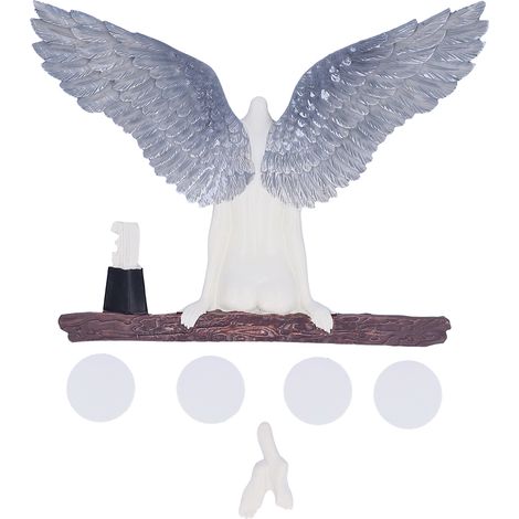 Statues d'Ange en Résine Tridimensionnelle - Décoration Murale pour Intérieur, Argenté, 20 cm (1/5)