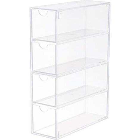 Jeffergarden 4 tiroirs bote de rangement de lunettes organisateur acrylique transparent empilable lunettes de soleil support d'affichage organisateur pour maquillage articles de bureau (1/5)