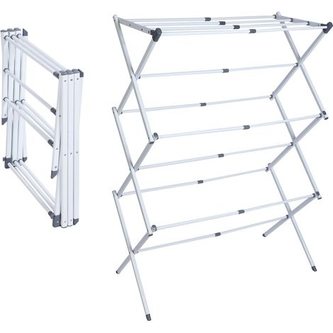 APEX Séchoir à linge peu encombrant - Séchoir à linge pliable à 6 niveaux avec 11 barres - Séchoir à linge pliable et extensible (1/5)