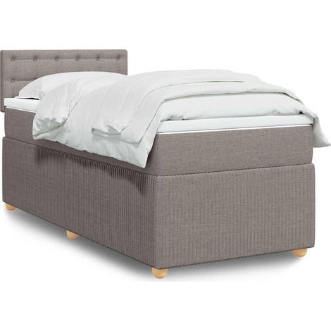 Boxspringbett mit Matratze Taupe 100x200 cm Stoff (1/5)
