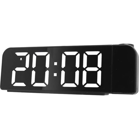 Réveil projecteur grand affichage avec minuterie et température, fonctionnement simple, design minimaliste, horloge LED projetée date et heure (1/5)