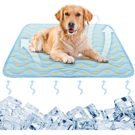 Tapis rafraîchissant pour chiens, 70 x 55 cm, tapis auto-rafraîchissant, antidérapant, couverture rafraîchissante, lavable (banane)