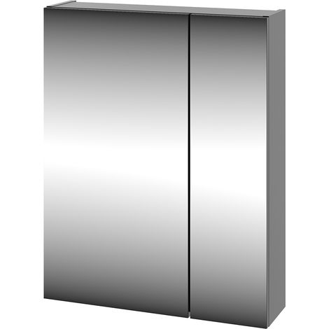 Spiegelschrank 60 cm breit modern in schwarz matt AVOLA-140 (1/4)