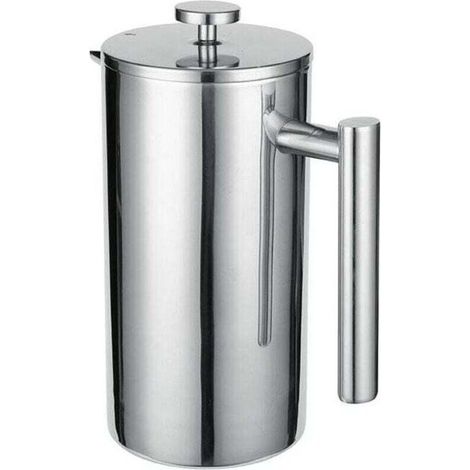 Presse française en acier inoxydable 1 litre (5 tasses) Cafetière thermos double, XU,paroi isolée Presse à café avec filtres de remplacement et instructions Presse a cafe - KZQ (1/4)