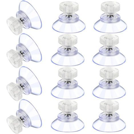 12 Grandes Ventouses Ventouses en Plastique Ventouse Anti-Collision Transparente en Caoutchouc Vis Écrou en Métal Ventouse Solide en PVC Transparent Remplacement avec Écrou de Vis (25M5-6) (1/5)