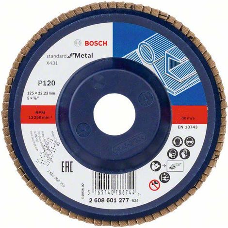 Bosch Accessories 2608601277 X431 Fächerschleifscheibe Durchmesser 125 mm Bohrungs-Ø 22.33 mm Körnun (1/5)