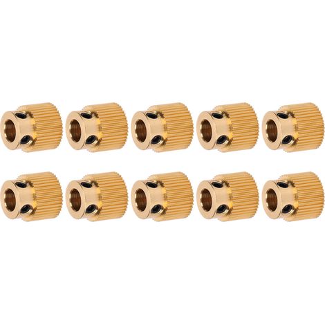 10 engrenages en laiton 40 dents pour extrudeur 3D, pièces de rechange pour imprimante 3D et moteur pas à pas.