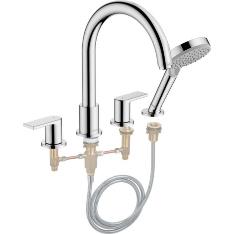 HANSGROHE Vernis Shape Mezclador de bañera con 4 orificios cromo + cuerpo empotrado