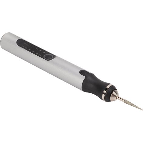 Elektrischer Gravierstift aus Aluminiumlegierung, silberfarben, Mini-Mikrogravierer mit intelligentem Überlastungsschutzchip (1/5)