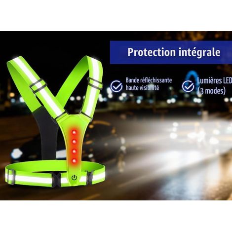 Gilet de cyclisme réfléchissant, gilet de course à LED, gilet de course réfléchissant, adapté au jogging, à la randonnée et au cyclisme (rechargeable).