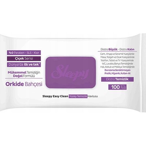 Lingettes nettoyantes humides Sleepy Easy Clean, Orchidée violette, 100 unités